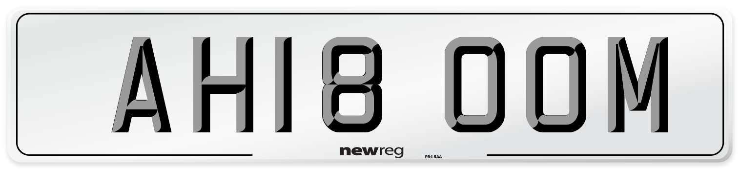 AH18 OOM Number Plate from New Reg